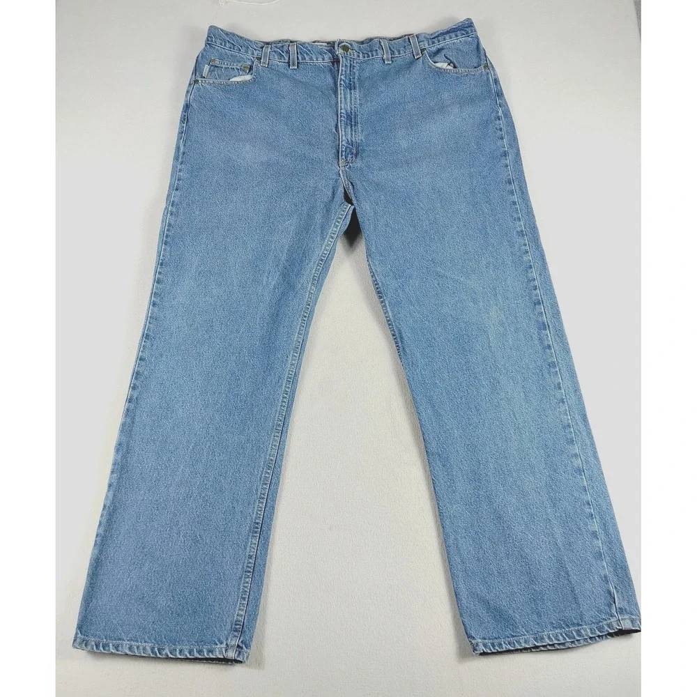 Carhartt‎ Jeans Mens 46x32 Blue Denim Relaxed Fit B19DST Straight Leg Workwear